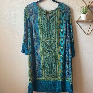 Aqua Blue & Green Dress | Sz 1X
